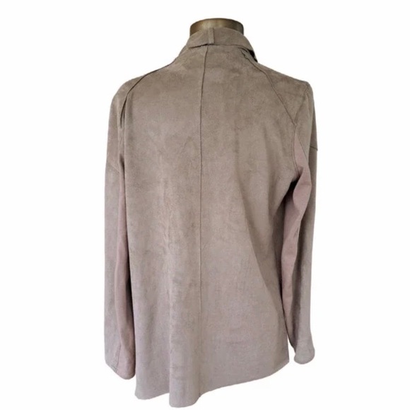 Blank NYC Cloud Nine Faux Suede Drape Waterfall Cardigan Jacket - Picture 3 of 10